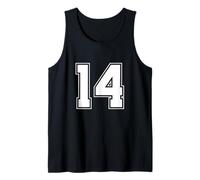 Numero 14 Big Bold Capital Varsity Alfabeto Monograma Camiseta sin Mangas