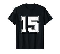 Numero 15 Big Bold Capital Varsity Alfabeto Monograma Camiseta
