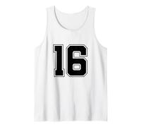 Numero 16 Big Bold Capital Varsity Alfabeto Monograma Camiseta sin Mangas