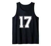 Numero 17 Big Bold Capital Varsity Alfabeto Monograma Camiseta sin Mangas