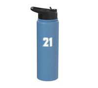 Número 21 - Camiseta minimalista de cumpleaños del equipo deportivo numerada Stainless Steel Insulated Water Bottle