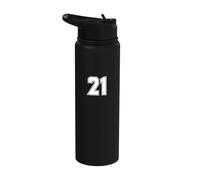 Número 21 - Camiseta minimalista de cumpleaños del equipo deportivo numerada Stainless Steel Insulated Water Bottle