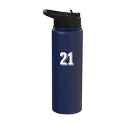 Número 21 - Camiseta retro numerada del equipo de fútbol de los años 80 y 90 Stainless Steel Insulated Water Bottle