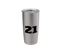 Número 21 Twenty-one Sports Team FRONT PRINT Matching Vaso térmico de acero inoxidable de doble pared
