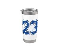 Número 23 en azul Vaso térmico de acero inoxidable de doble pared