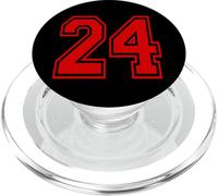 Número 24 Red Sports Team Style PopSockets PopGrip para MagSafe