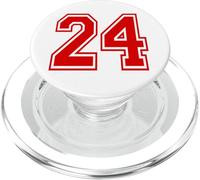 Número 24 Red Sports Team Style PopSockets PopGrip para MagSafe