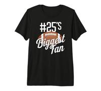 Número 25's Biggest Fan Football Mom Funny Woman Touchdown Camiseta Premium