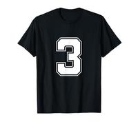 Numero 3 Big Bold Capital Varsity Alfabeto Monograma Camiseta