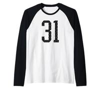 Número 31 Sports Team 31st Jersey Varsity Birthday Football Camiseta Manga Raglan
