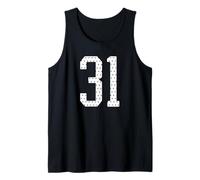 Número 31 Sports Team 31st Jersey Varsity Birthday Football Camiseta sin Mangas