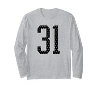 Número 31 Sports Team 31st Jersey Varsity Birthday Football Manga Larga