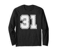 Número 31 Sports Team 31st Jersey Varsity Birthday Football Manga Larga