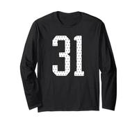 Número 31 Sports Team 31st Jersey Varsity Birthday Football Manga Larga