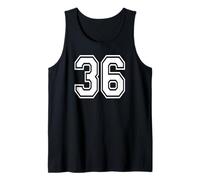 Número 36 estilo deportivo en blanco Camiseta sin Mangas
