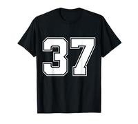Numero 37 Big Bold Capital Varsity Alfabeto Monograma Camiseta