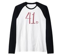 Número 41, Cuarenta y uno para Mujeres 41 años 41 cumpleaños Camiseta Manga Raglan