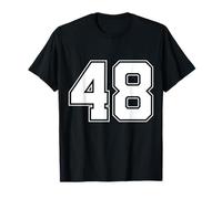 Numero 48 Big Bold Capital Varsity Alfabeto Monograma Camiseta
