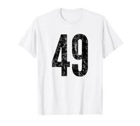 Número 49 Distressed Vintage Cuarenta y Nueve Equipo de Práctica Deportiva Camiseta