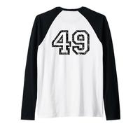 Número 49 (Vintage Negro/Blanco) No. 49 Camiseta Manga Raglan