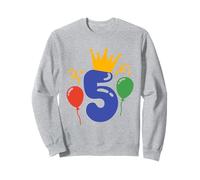 Número 5 con corona y globos - Celebración de cumpleaños Sudadera