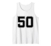 Numero 50 Big Bold Capital Varsity Alfabeto Monograma Camiseta sin Mangas