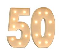 Número 50 iluminado para cumpleaños, luces LED blancas cálidas, decoración de marquesina, letrero iluminado para fiesta, boda, festival, decoración de cumpleaños, 70 cm