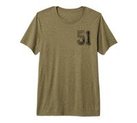 Número 51 en Grunge Negro Camiseta Premium