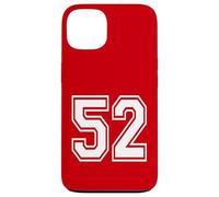 Número 52 estilo deportivo en blanco Carcasa para iPhone 13