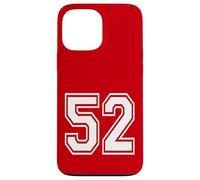 Número 52 estilo deportivo en blanco Carcasa para iPhone 13 Pro Max