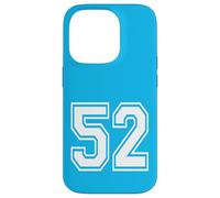 Número 52 estilo deportivo en blanco Carcasa para iPhone 14 Pro