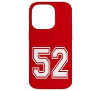Número 52 estilo deportivo en blanco Carcasa para iPhone 14 Pro