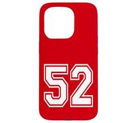 Número 52 estilo deportivo en blanco Carcasa para iPhone 15 Pro