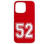 Número 52 estilo deportivo en blanco Carcasa para iPhone 15 Pro Max
