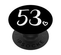 Número 53 Cincuenta y Tres para Mujeres 53 años 53 cumpleaños PopSockets PopGrip Adhesivo
