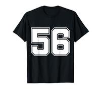 Numero 56 Big Bold Capital Varsity Alfabeto Monograma Camiseta