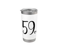 Número 59 Cincuenta y nueve para mujeres, 59 años 59 cumpleaños Vaso térmico de acero inoxidable de doble pared
