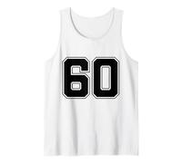 Numero 60 Big Bold Capital Varsity Alfabeto Monograma Camiseta sin Mangas