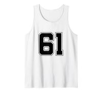 Numero 61 Big Bold Capital Varsity Alfabeto Monograma Camiseta sin Mangas
