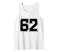 Numero 62 Big Bold Capital Varsity Alfabeto Monograma Camiseta sin Mangas