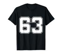 Numero 63 Big Bold Capital Varsity Alfabeto Monograma Camiseta