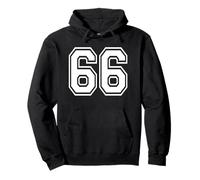 Número 66 College Sports Team delantero y trasero Sudadera con Capucha