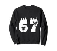 Número 67 Dragón de Fuego Estilo Fantasía Diseño Gráfico Sudadera