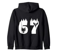 Número 67 Dragón de Fuego Estilo Fantasía Diseño Gráfico Sudadera con Capucha