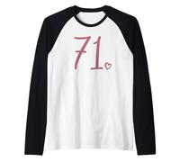 Número 71 Setenta y Uno, para Mujeres 71 Años 71 Cumpleaños Camiseta Manga Raglan