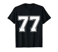 Numero 77 Big Bold Capital Varsity Alfabeto Monograma Camiseta