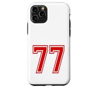 Número 77 Red Sports Team Style Carcasa para iPhone 11 Pro