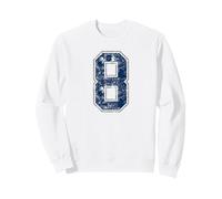 Número 8 Navy Silver White Grunge Player Jersey Fan Sudadera