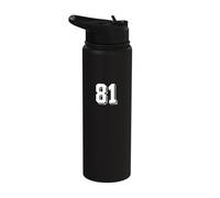 Número 81 - Camiseta retro de fútbol de los años 80 y 90 numerada Stainless Steel Insulated Water Bottle