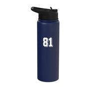 Número 81 - Camiseta retro de fútbol de los años 80 y 90 numerada Stainless Steel Insulated Water Bottle